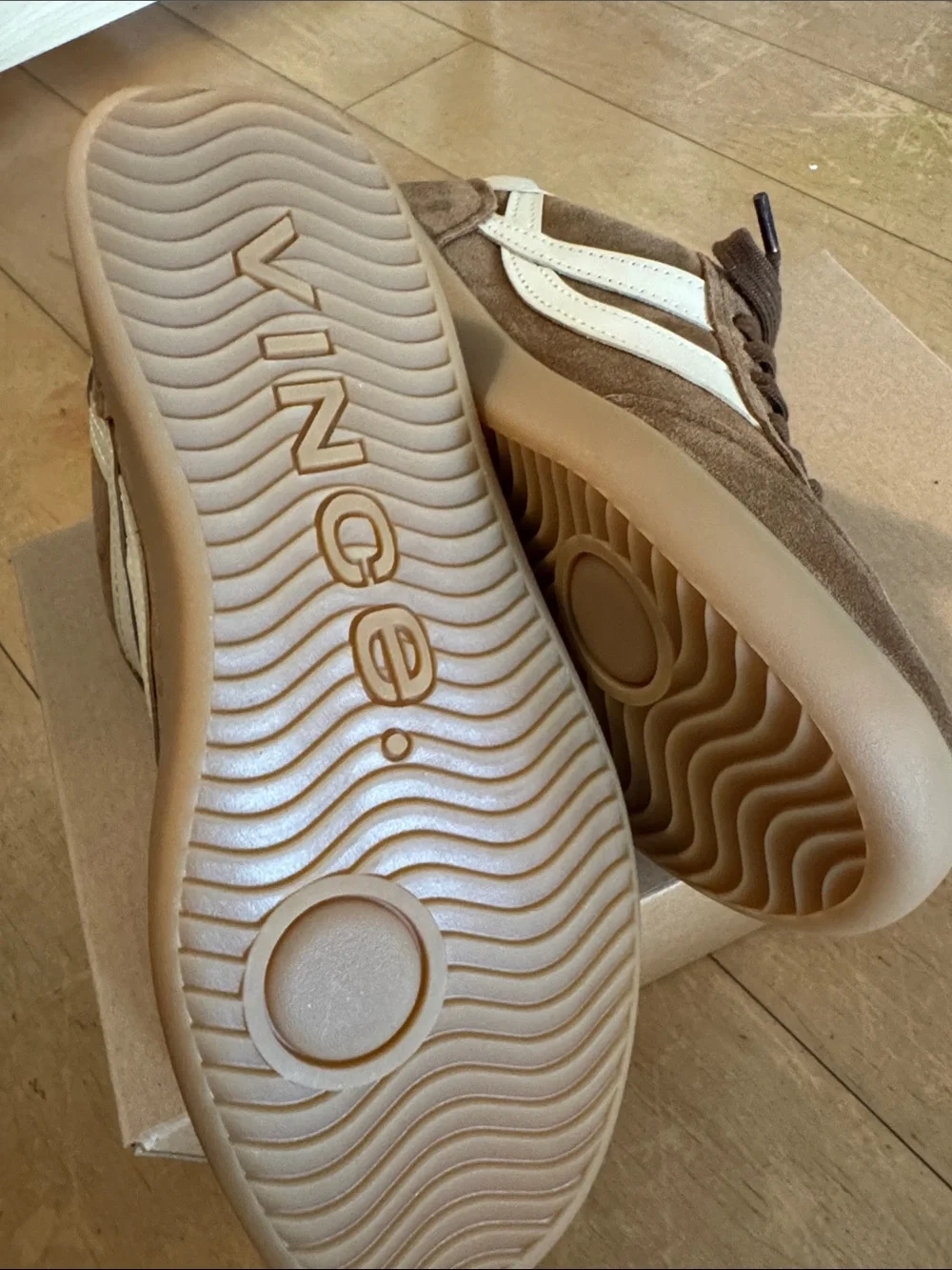 Vince Elmwood Oasis Sneaker in Brown with White Stripe